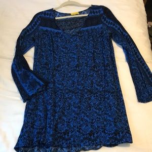 Blue Pattern shift dress